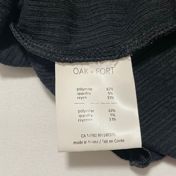 OAK + FORT Ribbed Jersey Top with Ruffled Sleeves - Picture 7 of 8